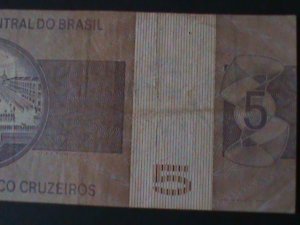 ​BRAZIL1970-CENTRAL BANK-$5 REAIS--CIRULATED NOTE-VF WE SHIP TO WORLDWIDE.