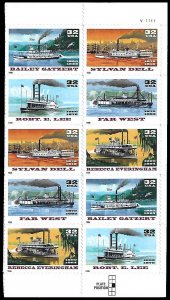 PCBstamps   US #3091/3095 PB $3.20(10x32c)Steamboats, V1, MNH, (PB10-2)