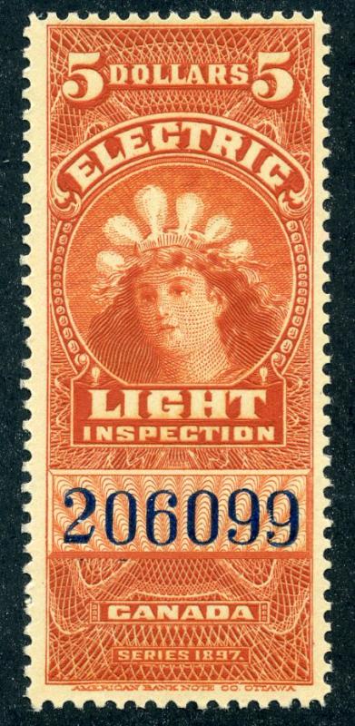 van Dam FE16b - $5 vermillion - MNH - 1900 Electric Light Effigy