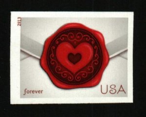 2013 46c Sealed with Love, Imperforate Scott 4741a Mint F/VF NH