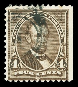 Scott 254 4c Unwatermarked Bureau Issue Used Fine Cat $11