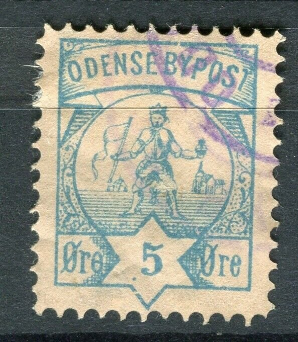 NORWAY; ODENSE 1860s-80s early classic By Post Local issue fine used