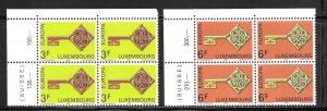 Luxembourg Scott 466-67 MNHOG Blocks of 4 - 1968 EUROPA Issue - SCV $3.60