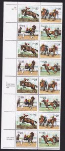 Scott #2759a (2756-59) Sporting Horses Plate Block of 16 Stamps - MNH