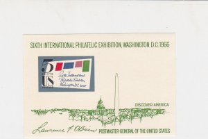 United States 6th international Stamp Exhibition D C 1966 Sheet MNH  ref R 16403