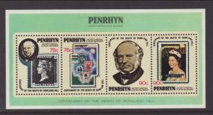 Penrhyn 108c Rowland Hill Souvenir Sheet MNH VF