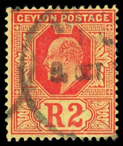 CEYLON Sc 193 USED - 1910 2r King Edward VII - Strong Color - No Faults