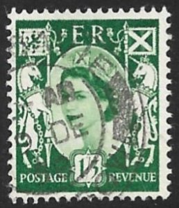 GREAT BRITAIN / SCOTLAND 1958-67 QE2 1s3d Wilding Issue Sc 5 VFU