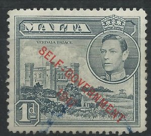 Malta 1953 - George VI Self Government 1d grey - SG236a used