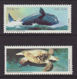 Brazil 2102-2103 Whale,Turtle MNH VF