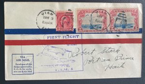 1929 Miami FL Usa To Port Au Prince Haiti First Flight Airmail Cover FAM 6