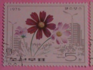 KOREA STAMP: 1976-SC#1437-40  KOREA FLOWERS CTO- NH SET. VERY RARE