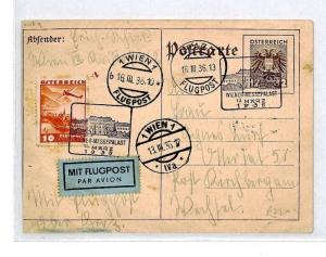 AUSTRIA Air Mail 1936 *WEINER.MESSE.PALAST* Vienna Stationery Card CQ159