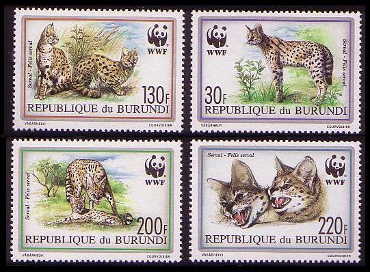 Burundi WWF Serval 4v SG#1543-1546 SC#681-684 MI#1758-1761