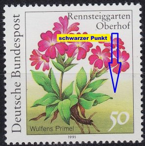 GERMANY BUND [1991] MiNr 1506 F9 ( **/mnh ) Blumen Plattenfehler