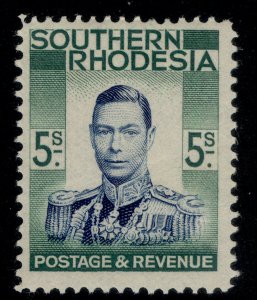 SOUTHERN RHODESIA GVI SG52, 5s blue & blue-green, M MINT. Cat £18.