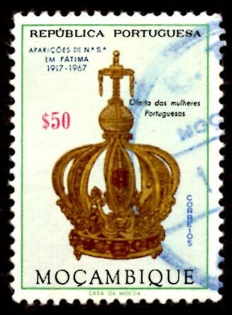 Mozambique 1967 Virgin’s Crown, Virgin Mary, Fatima 50c Scott.480 Used (#5)