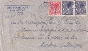 1938: Amsterdam, Netherland, to Dakar, Senegal Airmail (57652)