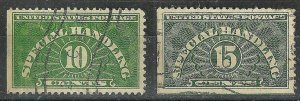 U.S. Series1925 29 SPECIAL HANDLING STAMPS 10c & 15c Scott #QE1 & QE2 Used Lot