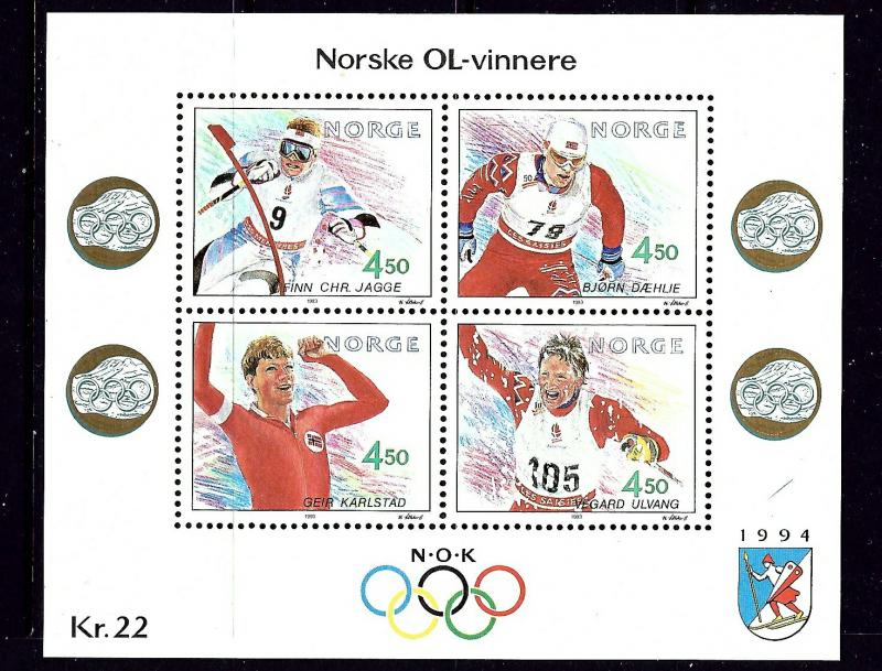 Norway 1035 MNH 1993 Olympics S/S