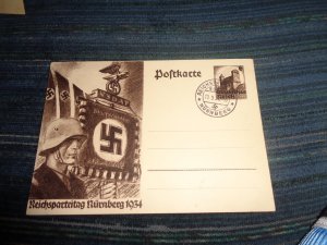 GERMANY WWII PROPAGANDA POSTAL CARD:  1934 NURNBERG