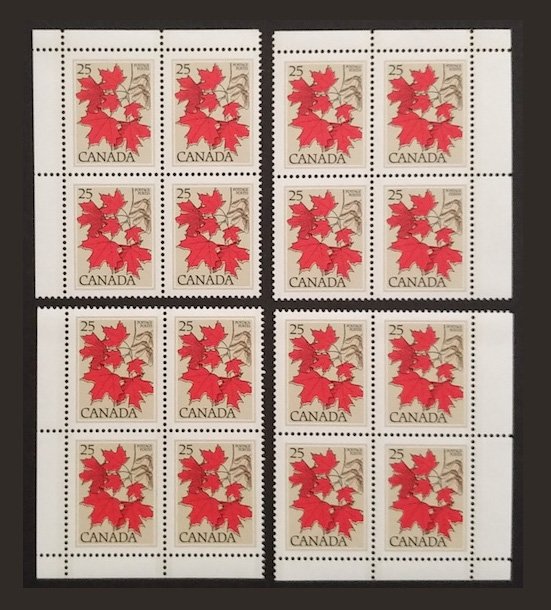 Canada 719 Corner Blocks Matched Set VF MNH 