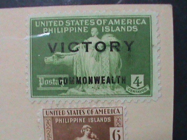 PHILIPPINES 1945- 77 YEARS OLD- P0STCARD- SC# 485-92 MINT STAMPS ON-VERY FINE