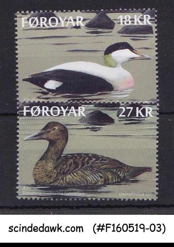 FAROE ISLANDS - 2017 EIDER / WATER BIRDS DUCKS - 2V MINT NH