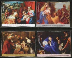 GRENADA 2017  CHRISTMAS PAINTINGS ADORATION OF KINGS ALSO SHEPHARDS SET  MINT NH 