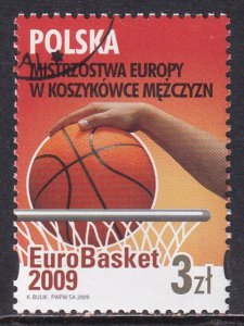 Poland 2009 Sc 3954 European Mens Basketball Championships Stamp CTO