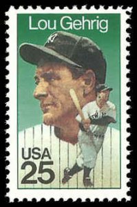 PCBstamps   US #2417 25c Lou Gehrig, MNH, (4)