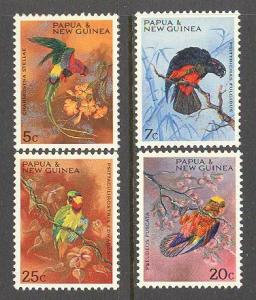 PAPUA NEW GUINEA Sc# 249 - 252 MNH FVF Set4 Parrot Birds