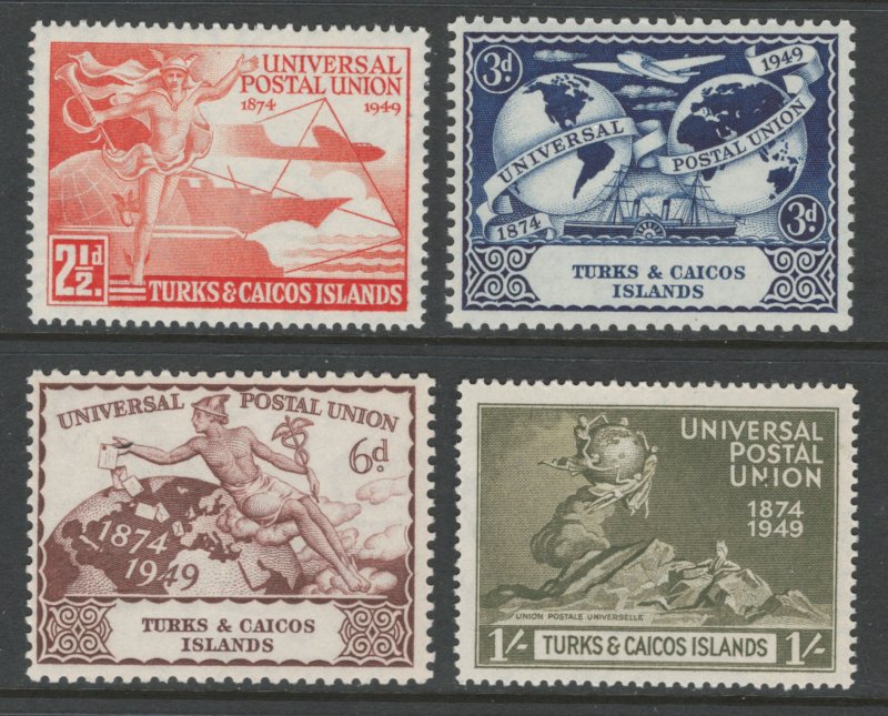 Turks & Caicos 1949 UPU Omnibus Issue Scott # 101 - 104 MNH