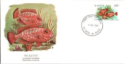 Saint Kitts, Worldwide First Day Cover, Fish
