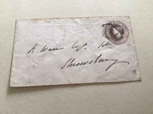 Queen Victoria 1d pink envelope numeral cancel  Shrewsbury A13826