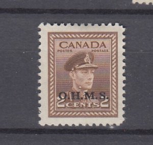 J48605 J L,Stamps 1949-50 canada mh #o2 king ovpt