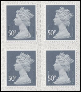 GB Machin Definitive Slate Grey 50p M19L block 4 MNH 2019