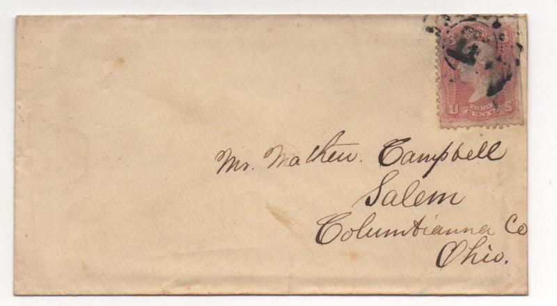 US Cover Scott #64b Tied By Black CDS Cancel to Salem Ohio