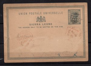 Sierra Leone 1891 Postal Stationery Postcard to Liverpool WS36850