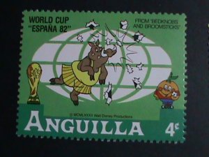 ​DISNEY-ANGUILLA STAMP-1982- DISNEY CARTOON-WORLD CUP SOCCER SPAIN'82 SET VF