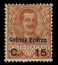 Italian Colonies, Eritrea #34 (Sass.30) Cat€60, 1905, 15c on 20c orange, hi...