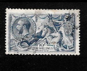 GB GV SG417, 10/- Dull Grey-Blue, Seahorse, B&W, V. GOOD USED. Cat £120.