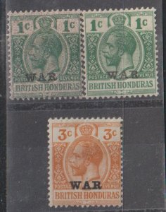 British Honduras SC MR1-3 Mint  Hinged 