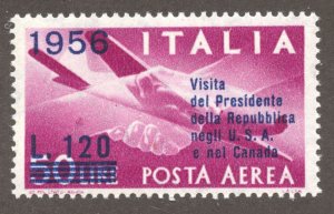 Italy Scott C136 MNHOG - 1956 Presidential Visit Surcharge - SCV $1.00