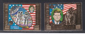 Cambodia # C44-45, John F. Kennedy, Gold Foil, Mint NH, 1/2 Cat.