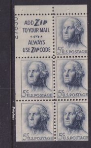 BOBPLATES #1213a Washington Booklet Slogan 3 Upper Left 27830 70% MNH DCV=$50