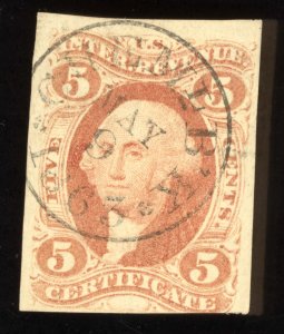 US Scott R24a Used 5c red Certificate Revenue Lot AR110 bhmstamps