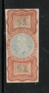 USA Turner #1-C Very Fine $1 Foreign Exchange Essay In Brown Red & Pale Blue