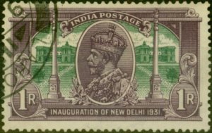 India 1931 1R Violet & Green SG231 V.F.U