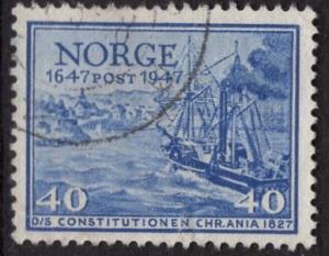 Norway  #284   1947 used post office  40ore